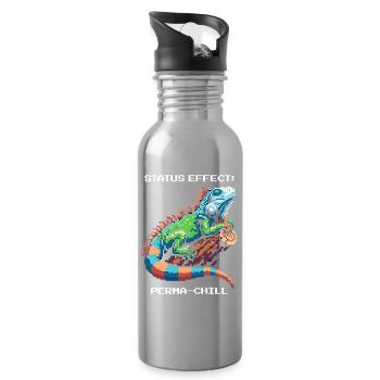 Status-Effekt: Dauerchill | Leguan Terrarium - Trinkflasche mit integriertem Trinkhalm - Lightsilver - Rechts