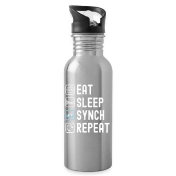 Synchronschwimmen Kunstschwimmen Wassersport - Trinkflasche mit integriertem Trinkhalm - Lightsilver - Rechts
