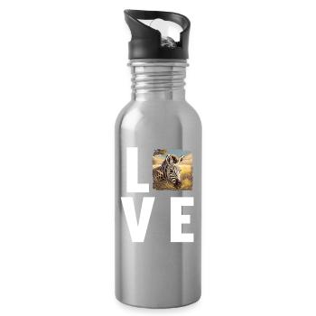 Zebras Zebra - Water bottle with straw - silver - Right