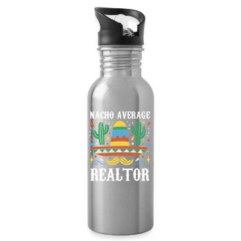 Nacho Average Realtor - Trinkflasche mit integriertem Trinkhalm - Lightsilver - Rechts