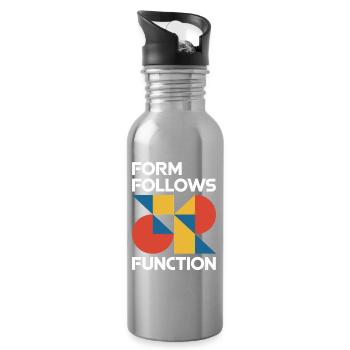 Bauhaus Architecture Architect - Water bottle with straw - silver - Right