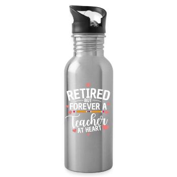 Enseignant à la retraite Enseignement à la retraite - Gourde avec paille intégrée - argent clair - Droite