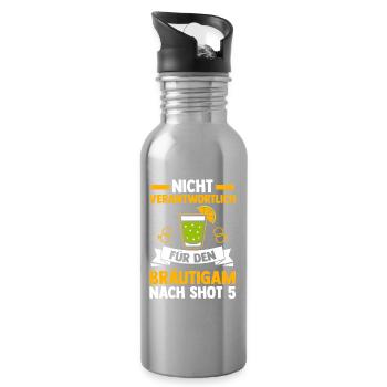 JGA Team Bräutigam Junggesellenabschied - Trinkflasche mit integriertem Trinkhalm - Lightsilver - Rechts