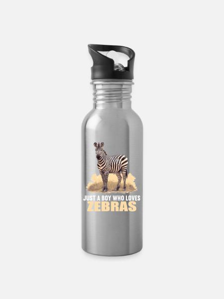 Zebras Zebra - Trinkflasche mit integriertem Trinkhalm - Lightsilver