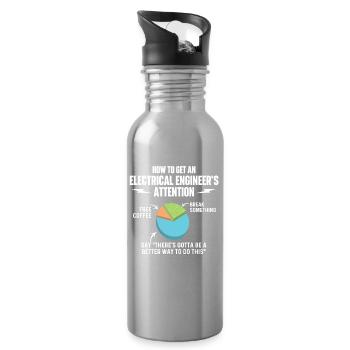Besserer Weg, dies zu tun Ingenieur Aufmerksamkeit Zitat - Trinkflasche mit integriertem Trinkhalm - Lightsilver - Rechts