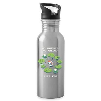 No quests, no grind — only koi | Zen Pond - Water bottle with straw - silver - Right