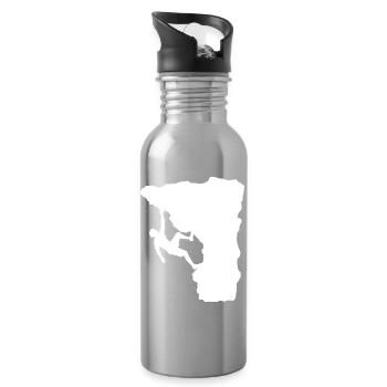 Climber on the ledge - Water bottle with straw - silver - Right