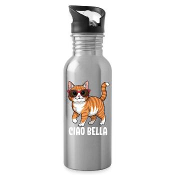 Ciao Bella - Trinkflasche mit integriertem Trinkhalm - Lightsilver - Rechts