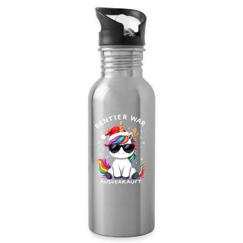 Renne a été vendu Licorne Noël - Gourde avec paille intégrée - argent clair - Droite