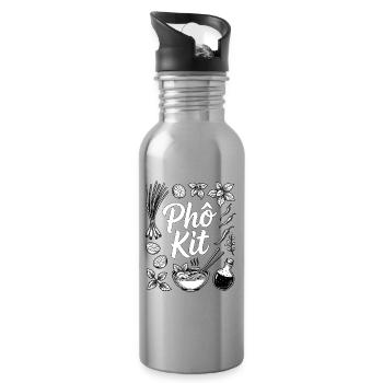 PHO KIT Vietnamesische Pho Nudelsuppe - Trinkflasche mit integriertem Trinkhalm - Lightsilver - Rechts