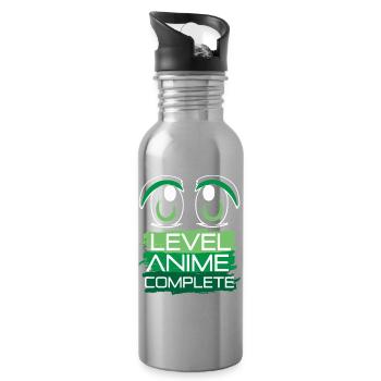 Level Anime Complete  Manga Otaku Kawaii Comic - Trinkflasche mit integriertem Trinkhalm - Lightsilver - Rechts