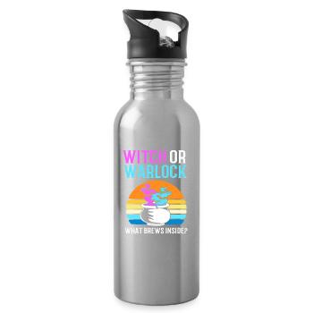 Halloween Gender Reveal - Water bottle with straw - silver - Right