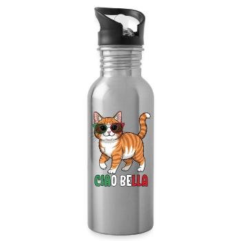 Ciao Bella - Trinkflasche mit integriertem Trinkhalm - Lightsilver - Rechts