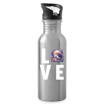 Igel - Trinkflasche mit integriertem Trinkhalm - Lightsilver - Rechts