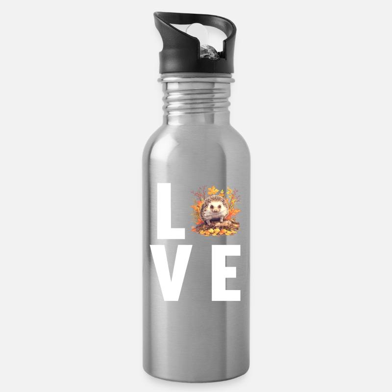 Igel - Trinkflasche mit integriertem Trinkhalm - Lightsilver