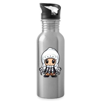 Octopus Hiver Animal Bébé Bande Dessinée - Gourde avec paille intégrée - argent clair - Droite