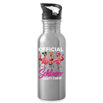 Official Schlager Party Crew - Trinkflasche mit integriertem Trinkhalm - Lightsilver - Rechts