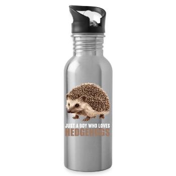 Igel - Trinkflasche mit integriertem Trinkhalm - Lightsilver - Rechts