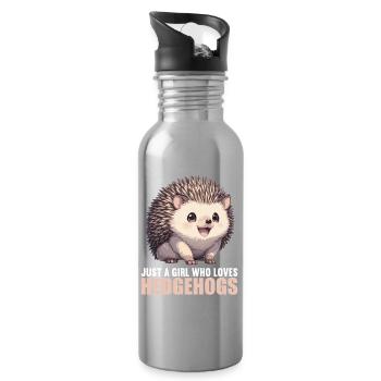 Igel - Trinkflasche mit integriertem Trinkhalm - Lightsilver - Rechts