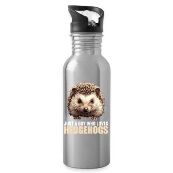 Igel - Trinkflasche mit integriertem Trinkhalm - Lightsilver - Rechts