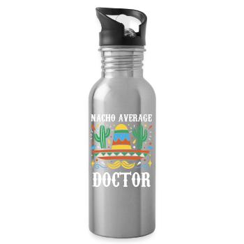 Nacho Average Doctor - Water bottle with straw - silver - Right
