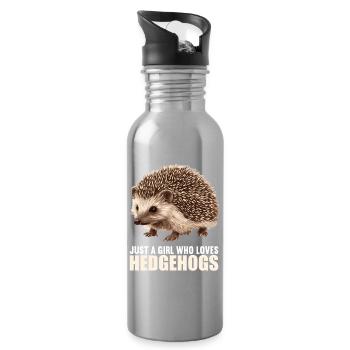 Igel - Trinkflasche mit integriertem Trinkhalm - Lightsilver - Rechts