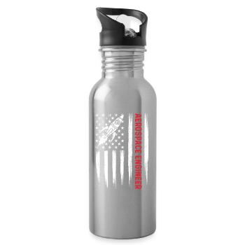 Ingénieur aérospatial Simple Gras STEM Fierté Citation - Gourde avec paille intégrée - argent clair - Droite