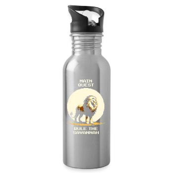 Quête principale : Régner sur la savane | Lion Wilderness - Gourde avec paille intégrée - argent clair - Droite