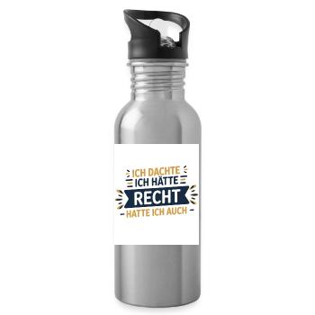 Je pensais que j’avais raison – je l’étais ! - Gourde avec paille intégrée - argent clair - Droite