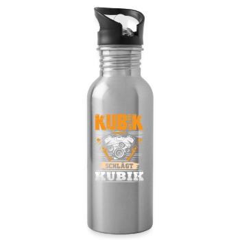 Auto Tuner Tuning Kfz Werkstatt Mechaniker Spruch - Water bottle with straw - silver - Right
