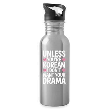 Es Sei Denn Du Bist Koreanisch K-Drama - Trinkflasche mit integriertem Trinkhalm - Lightsilver - Rechts