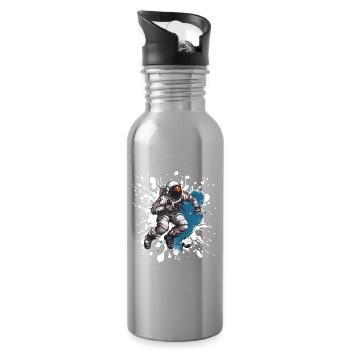 Astronaut Fussball Team - Trinkflasche mit integriertem Trinkhalm - Lightsilver - Rechts