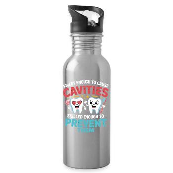 Protéger les dents de Tooth Cari Heroes - Gourde avec paille intégrée - argent clair - Droite