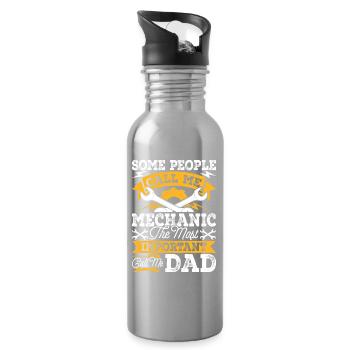 Mechanic Mechatronics Technician Screwdriver Gift - Water bottle with straw - silver - Right