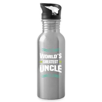 World's Greatest Uncle - Trinkflasche mit integriertem Trinkhalm - Lightsilver - Rechts