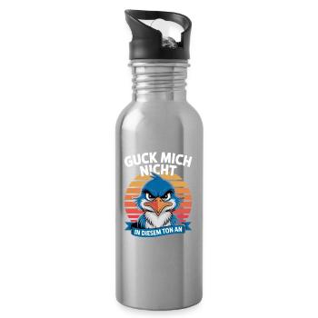 Guck Mich Nicht In Diesem Ton An Lustiger Vogel - Trinkflasche mit integriertem Trinkhalm - Lightsilver - Rechts