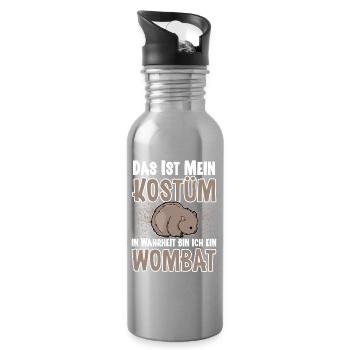 Wombat - Water bottle with straw - silver - Right