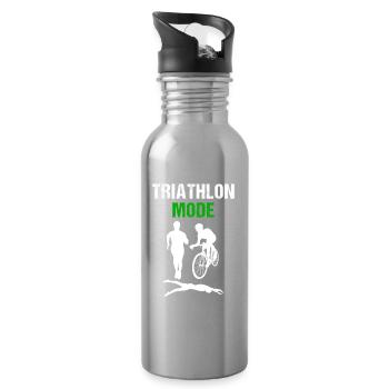 Triathlon Natation Cyclisme Course à pied Sports vintage - Gourde avec paille intégrée - argent clair - Droite