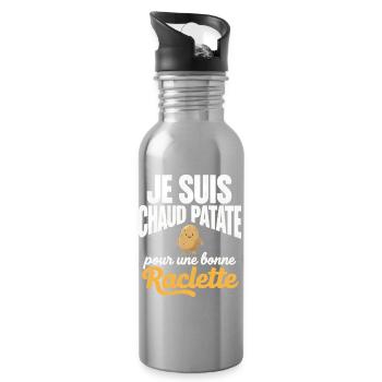 Hot Potato for Raclette Expression Humor - Water bottle with straw - silver - Right