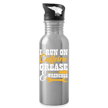 Mechanic Mechatronics Technician Handyman Gift - Water bottle with straw - silver - Right