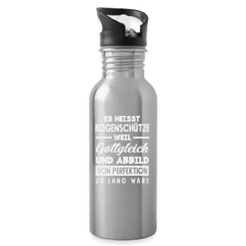 I go archery - Water bottle with straw - silver - Right