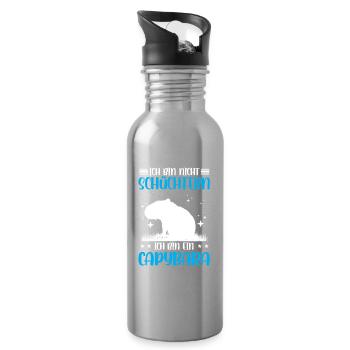 Capybara pas timide capybara - Gourde avec paille intégrée - argent clair - Droite