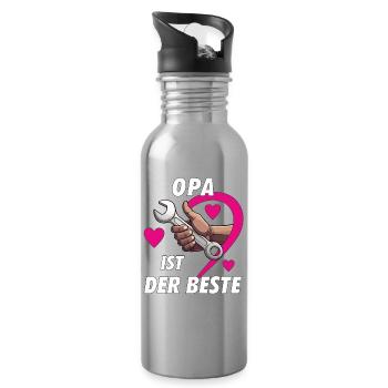 WRENCH HEART GRANDPA THE BEST - Water bottle with straw - silver - Right