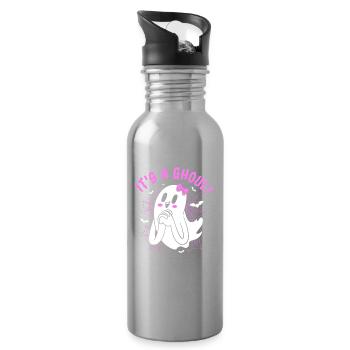 Halloween Sexe Révéler Équipe Fille - Gourde avec paille intégrée - argent clair - Droite
