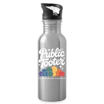 Public Tooter Rainbow Clouds - Water bottle with straw - silver - Right