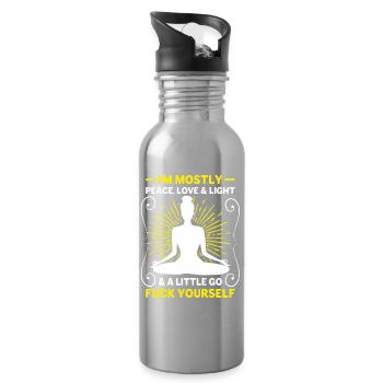 Je suis surtout la paix, l’amour et la lumière - Yoga Spirit - Gourde avec paille intégrée - argent clair - Droite