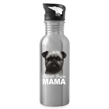 Belgian Dwarf Griffon Brussels Griffon Mama - Water bottle with straw - silver - Right