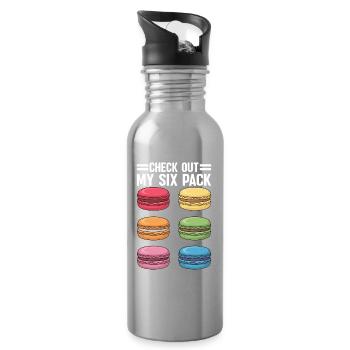 Macaron French Desserts - Water bottle with straw - silver - Right