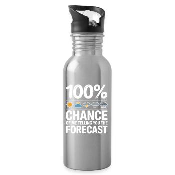 Lustiges Meteorologie-Geschenk für Wetterbegeisterte - Trinkflasche mit integriertem Trinkhalm - Lightsilver - Rechts