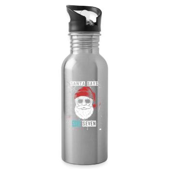 Santa sagt Six Seven - Trinkflasche mit integriertem Trinkhalm - Lightsilver - Rechts